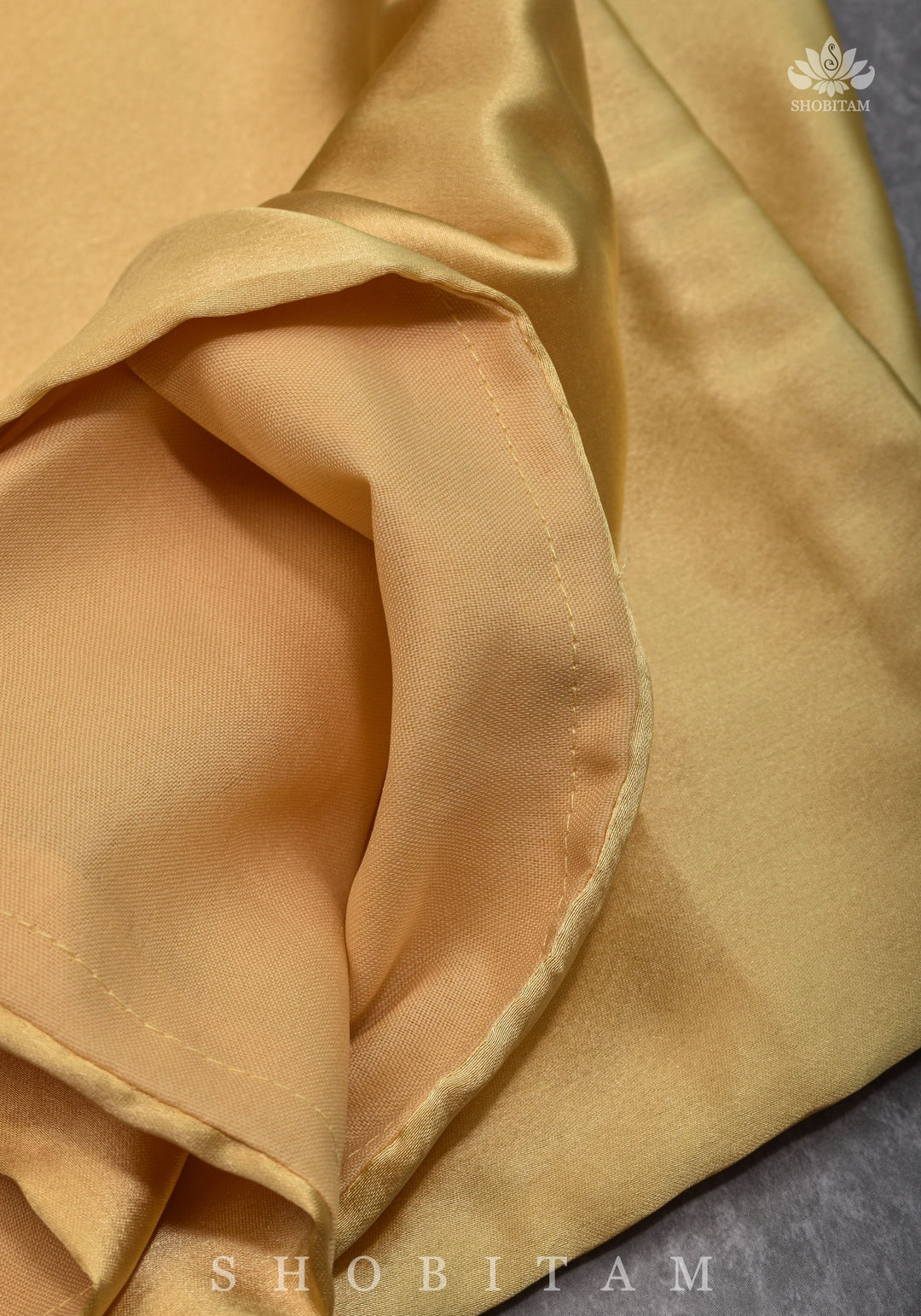 Muted Gold Premium Quality Satin Petticoat for saree, in standard size.