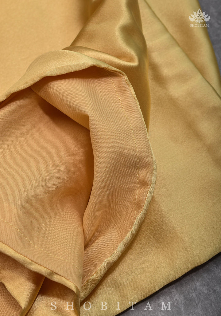 Muted Gold Premium Quality Satin Petticoat for saree, in standard size.
