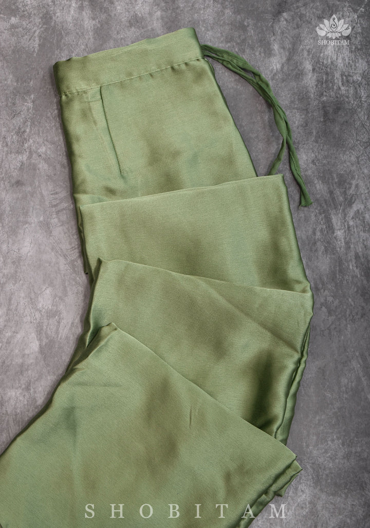 Sage Green Premium Quality Petticoat for saree, in standard size.