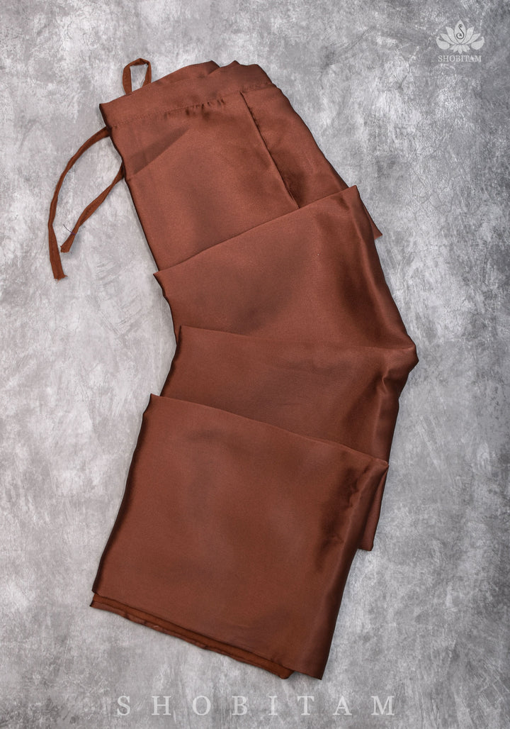 Coffee Brown Color Premium Quality  Petticoat for saree, in standard size.