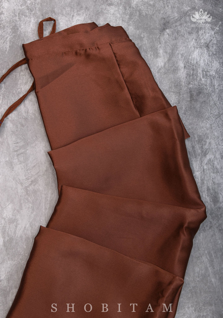 Coffee Brown Color Premium Quality  Petticoat for saree, in standard size.
