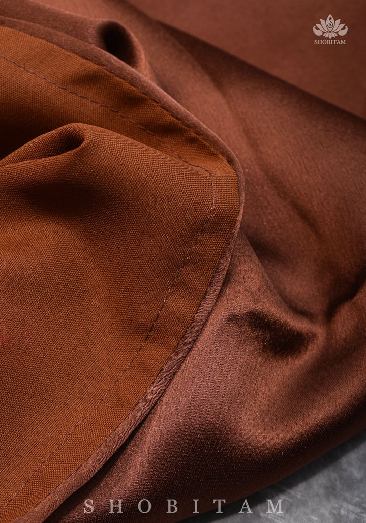 Coffee Brown Color Premium Quality  Petticoat for saree, in standard size.