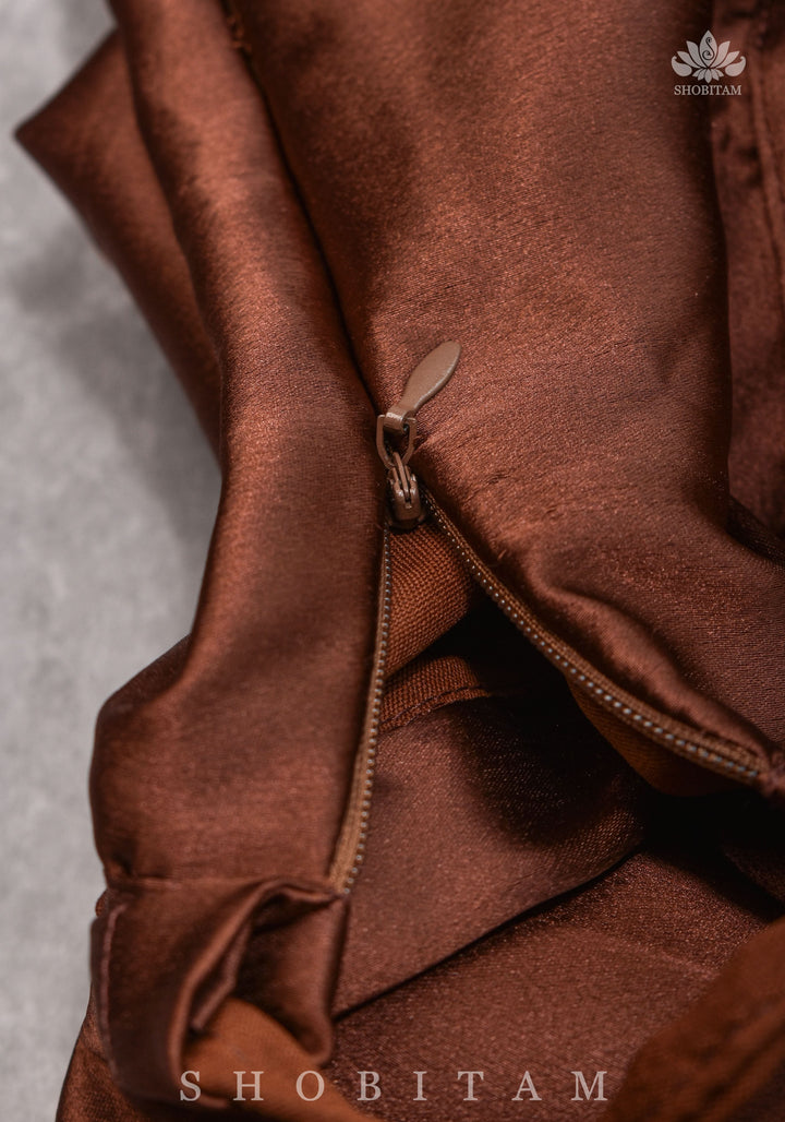 Coffee Brown Color Premium Quality  Petticoat for saree, in standard size.