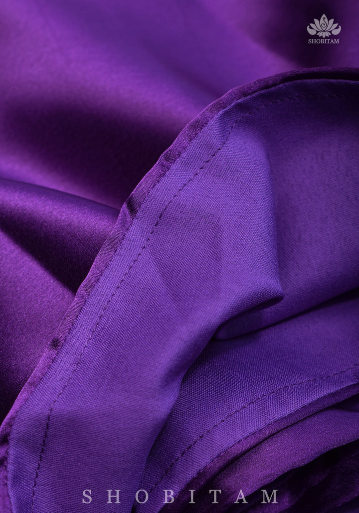 Ripe Plum Color Premium Quality Purple Petticoat for saree, in standard size.