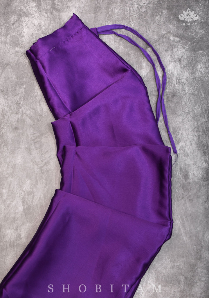 Ripe Plum Color Premium Quality Purple Petticoat for saree, in standard size.