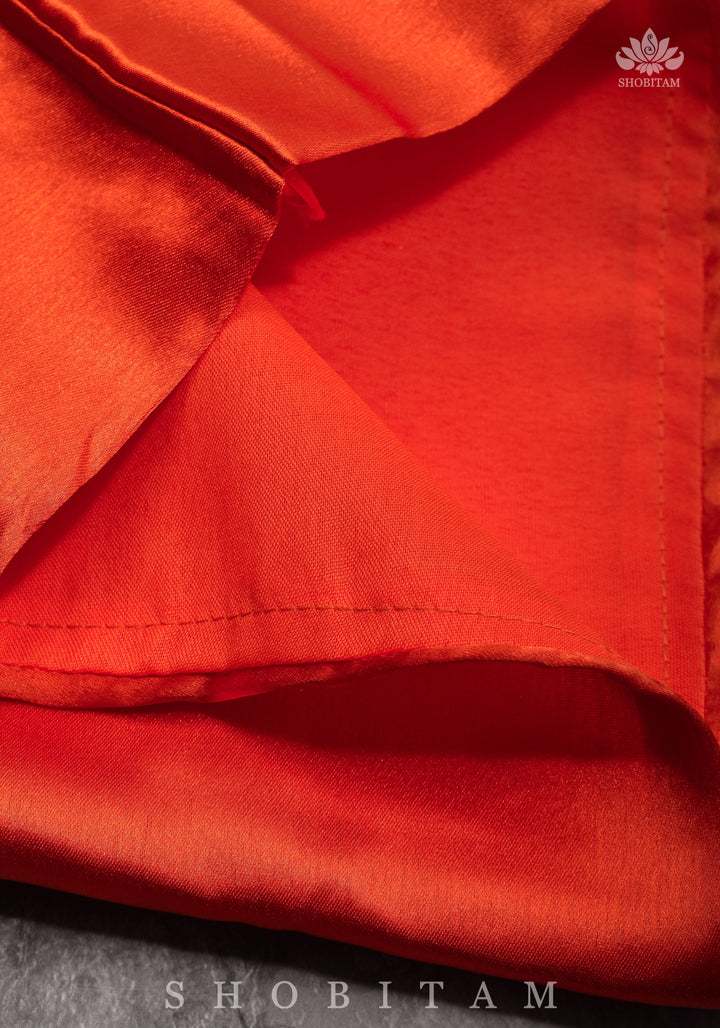 Premium Quality Orange Petticoat for saree, in standard size