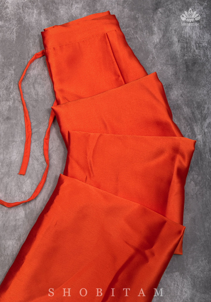 Premium Quality Orange Petticoat for saree, in standard size