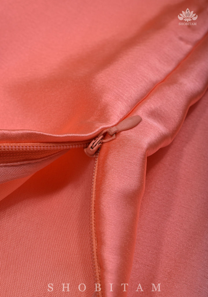 Peach Premium Quality Petticoat for saree, in standard size.