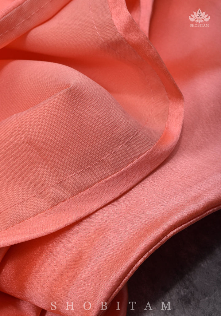 Peach Premium Quality Petticoat for saree, in standard size.