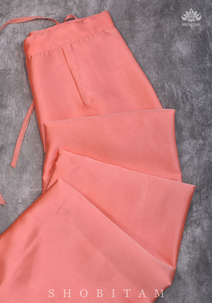 Peach Premium Quality Petticoat for saree, in standard size.