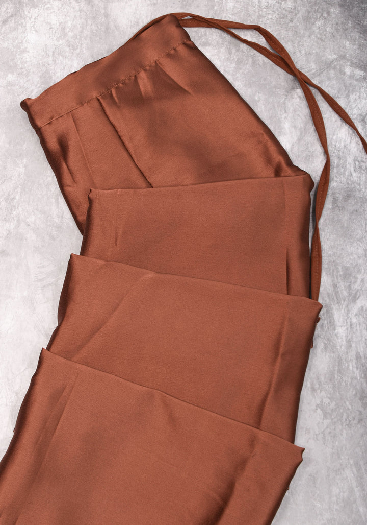 Chocolate Brown Color Premium Quality  Petticoat for saree, in standard size.