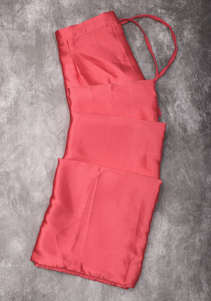 Coral Pink Petticoat in Premium Satin, 2 Ply Petticoat, Standard Size
