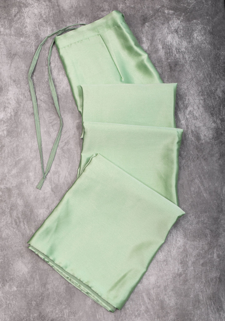 Mint Green Premium Quality  Satin Petticoat for saree, in standard size.