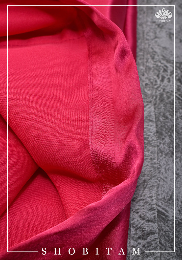 Premium Quality Pink  Satin Petticoat for saree,medium size