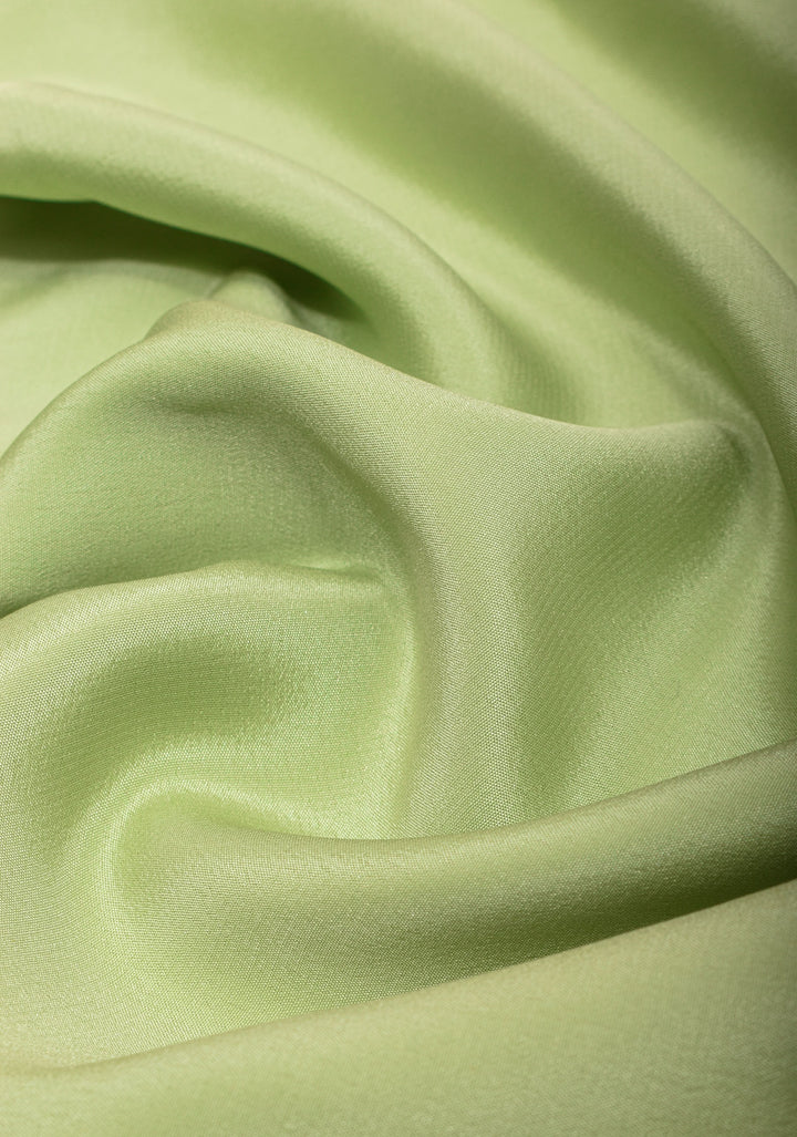 Tea Green Pure Mysore Silk Saree with Temple Zari border in Ksic Grade thickness | SILK MARK CERTIFIED