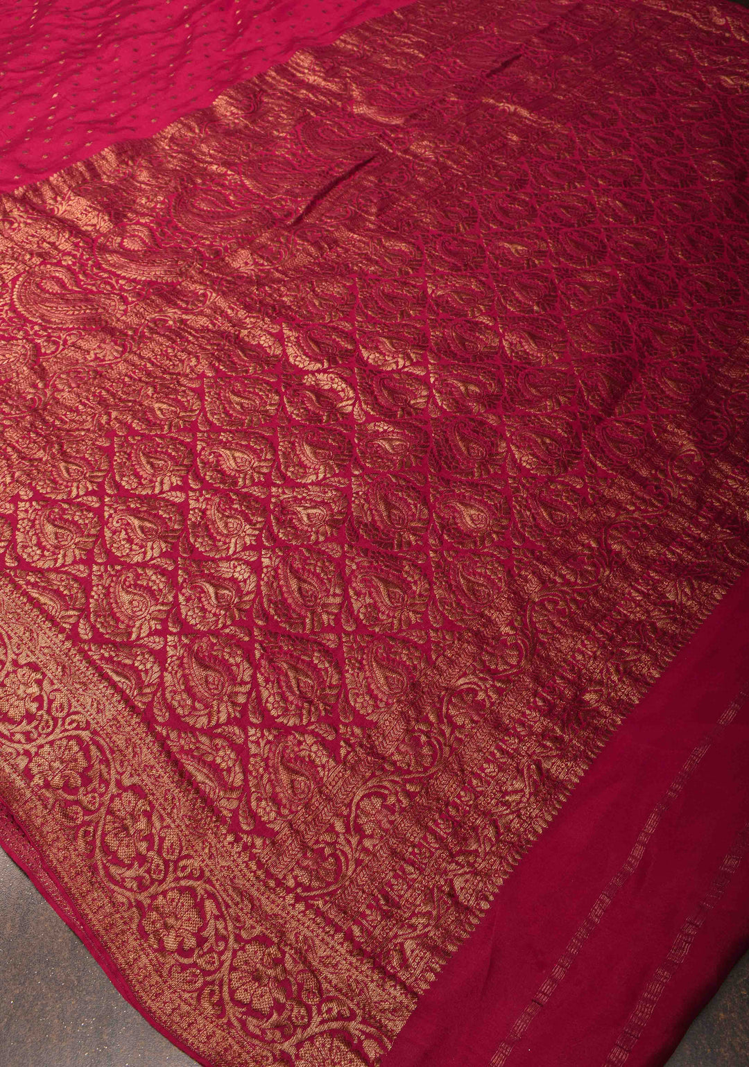 Vidya Balan Reddish Pink Mysore Silk Saree with Antique Zari Buttis Brocade and Paisley Wide Border | SILK MARK CERTIFIED