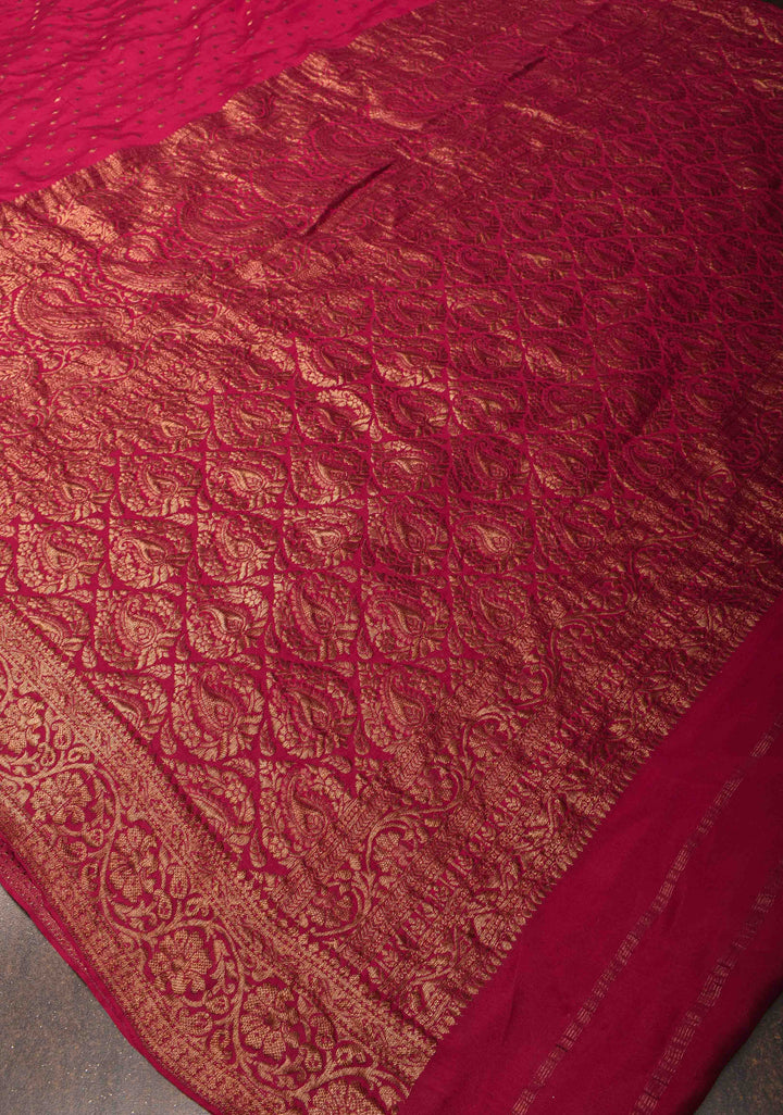 Vidya Balan Reddish Pink Mysore Silk Saree with Antique Zari Buttis Brocade and Paisley Wide Border | SILK MARK CERTIFIED