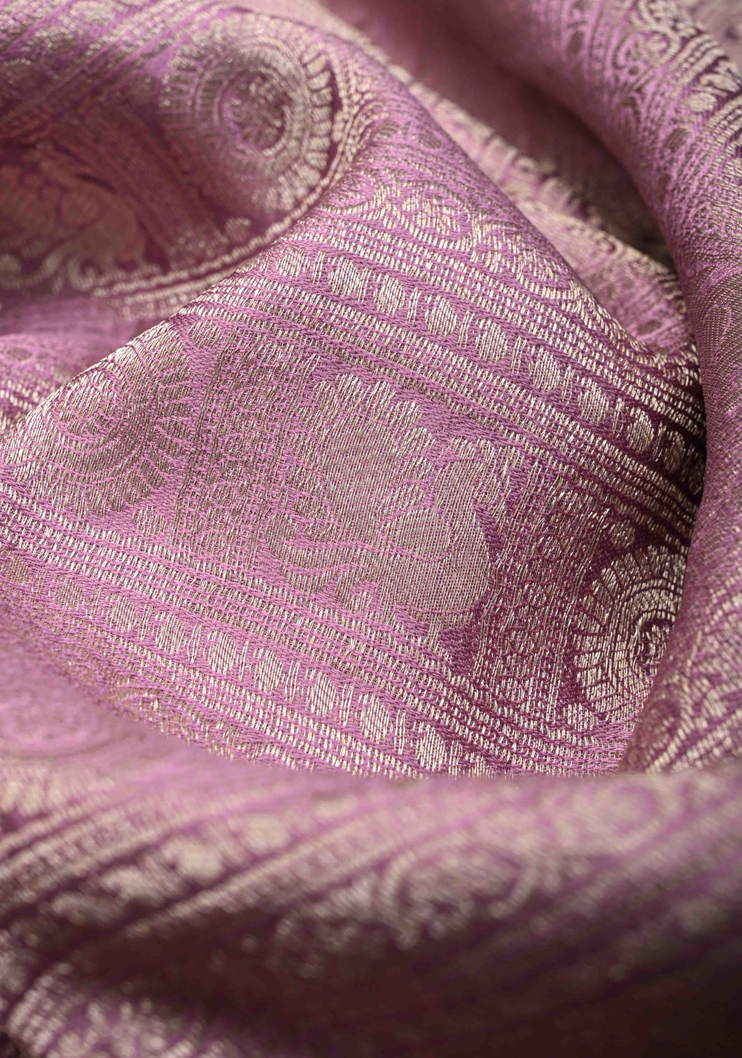 Mysore silk Brocade saree in dusty Lilac | SILK MARK CERTIFIED