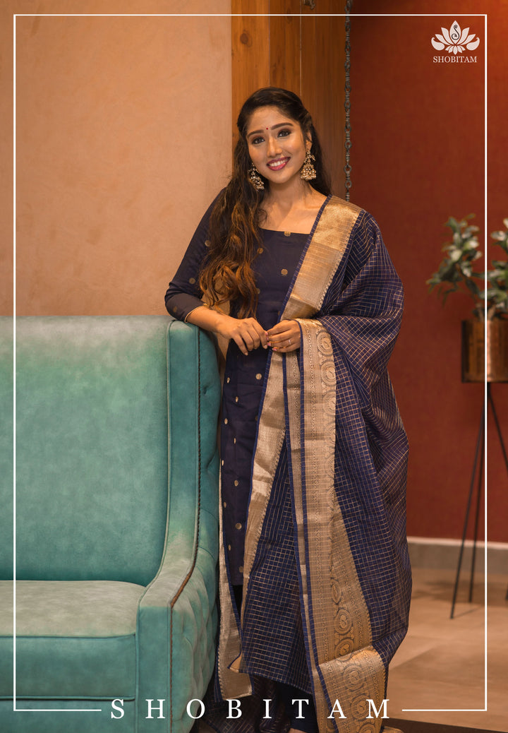 Saatvika Navy Blue | Shobitam Custom Gowns | Made To Order