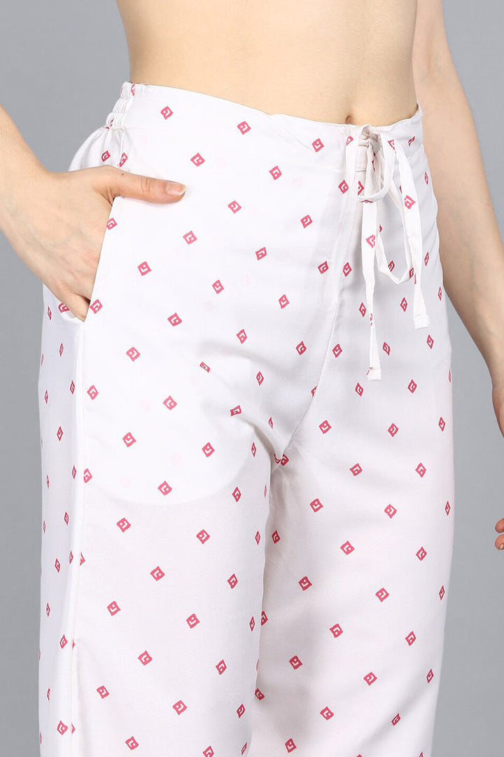 Pink Polyester Ethnic Motifs Straight Suit Set   | SHOBITAM
