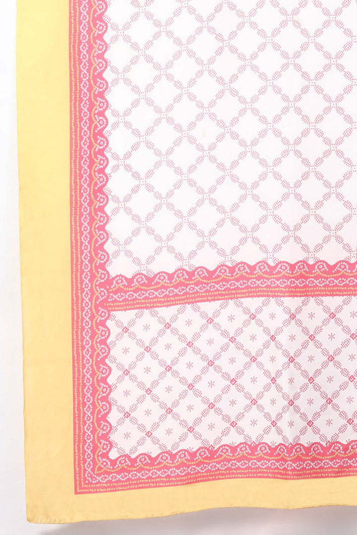 Pink Polyester Ethnic Motifs Straight Suit Set   | SHOBITAM