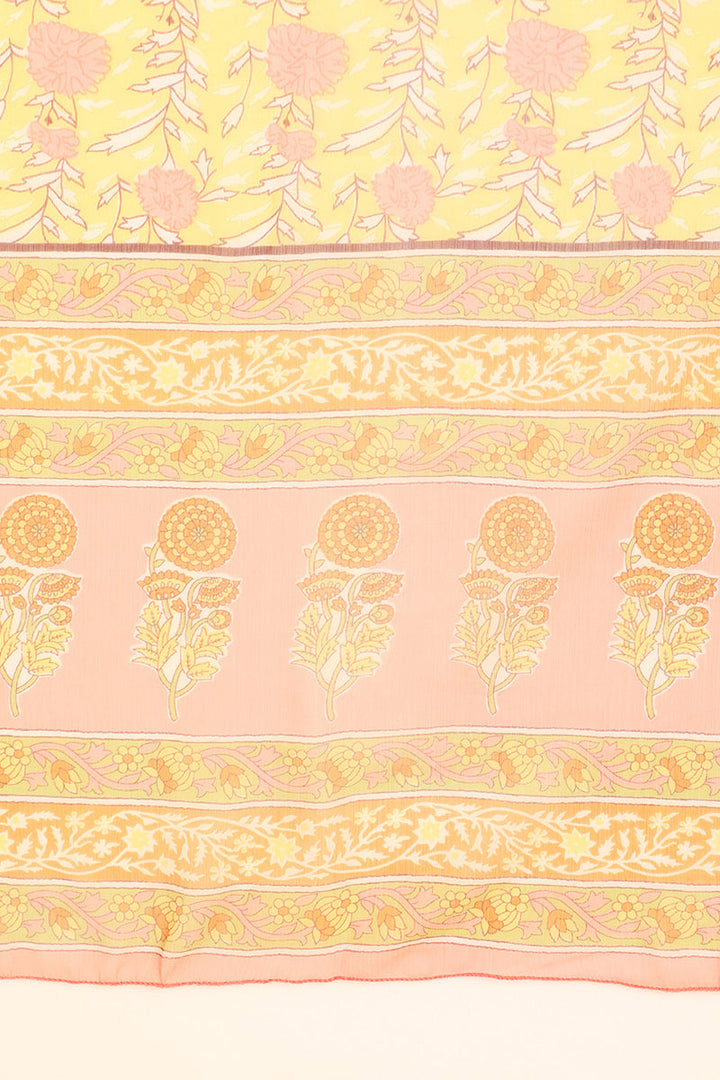 Peach Polyester Ethnic Motifs Straight Suit Set | SHOBITAM