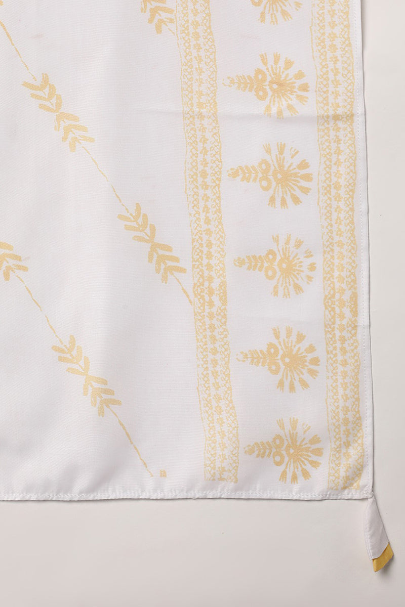 Yellow Poly Silk Ethnic Motifs Straight Suit Set  | SHOBITAM