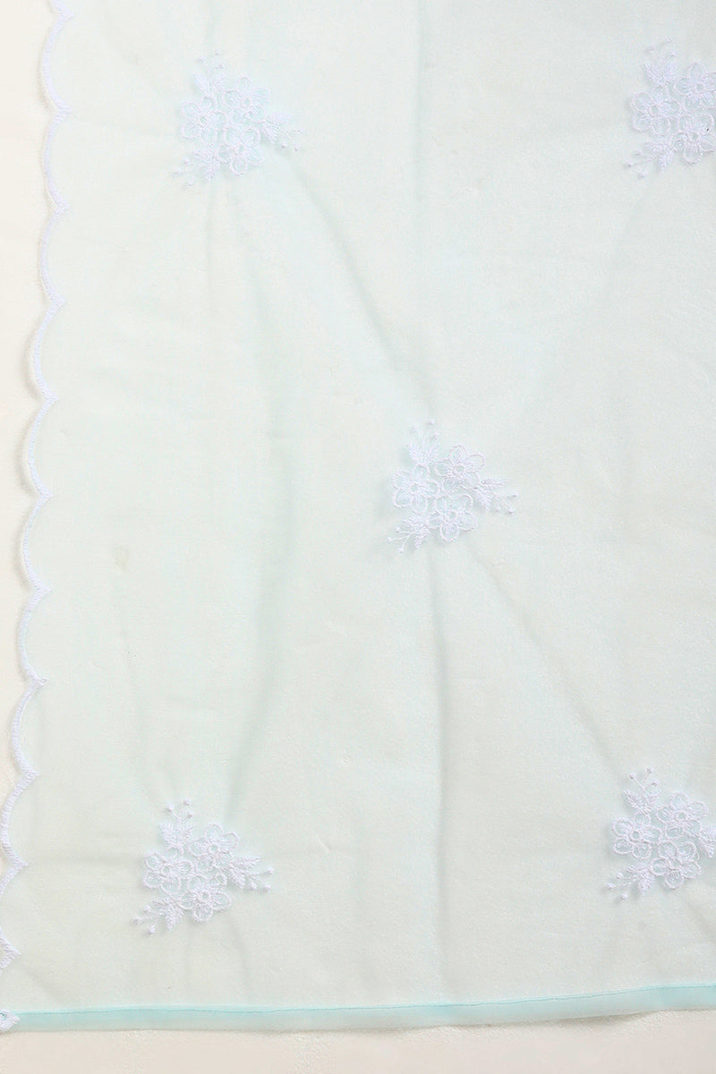 Blue Poly Silk Embroidered Sharara Suit Set  | SHOBITAM