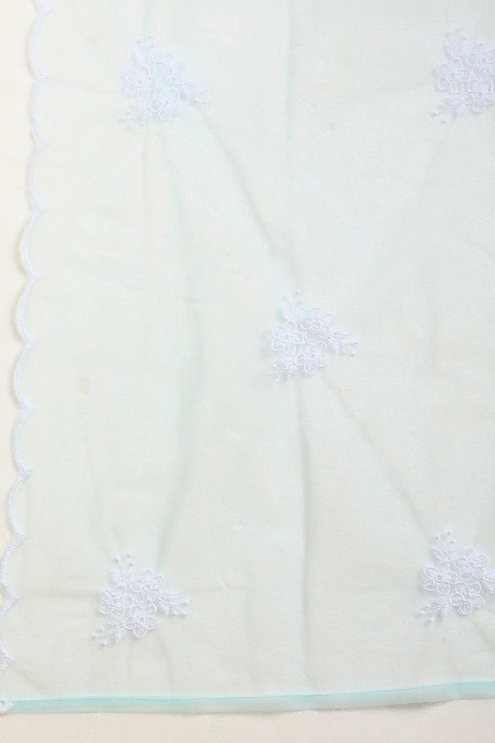 Blue Poly Silk Embroidered Sharara Suit Set  | SHOBITAM