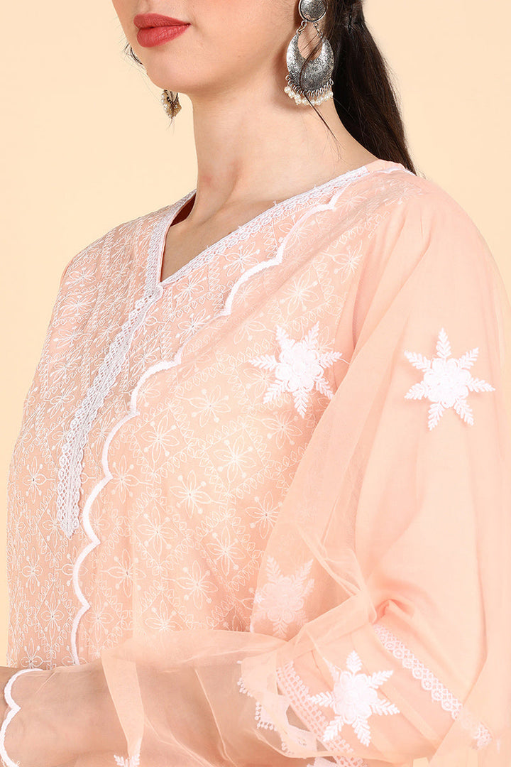 Orange Printed Kurta Sharara With Dupatta  | SHOBITAM
