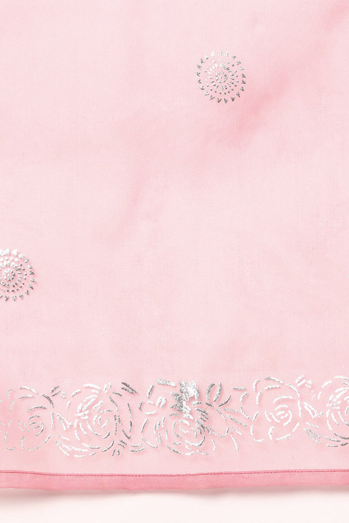 Pink Floral Yoke Design Panelled Suit Set | SHOBITAM
