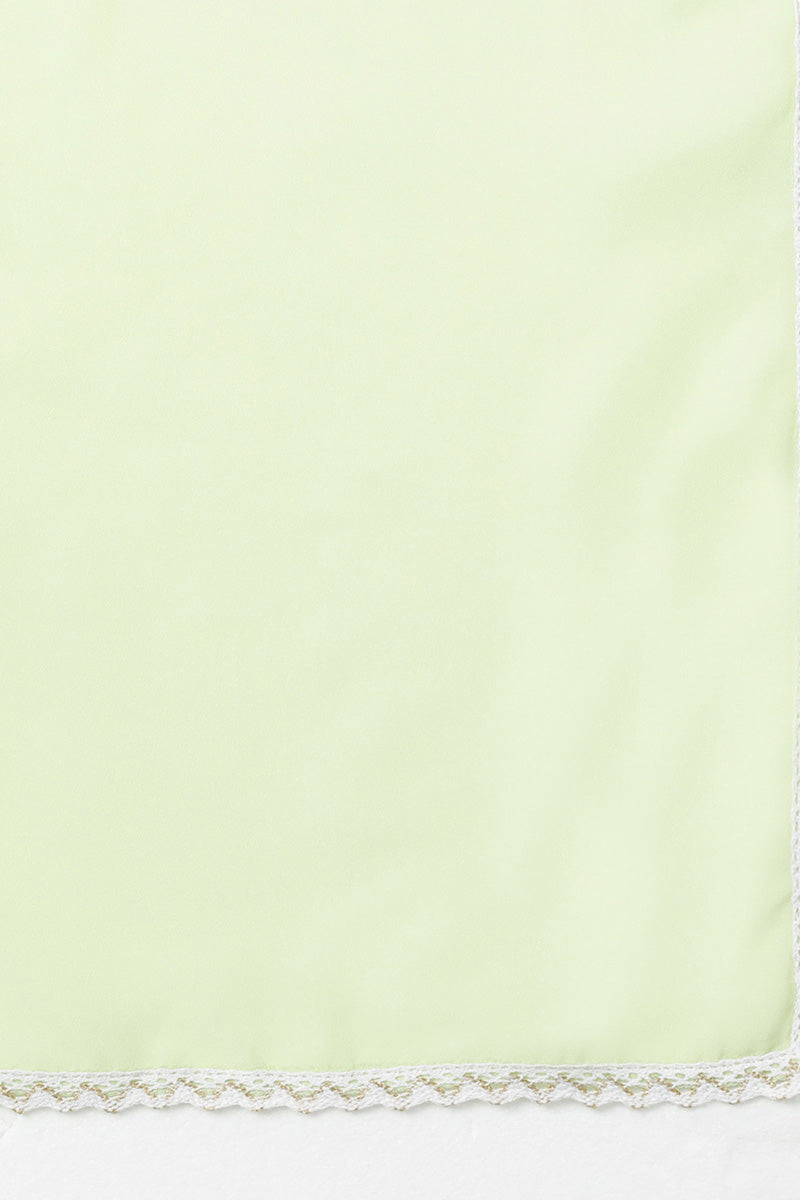 Light Green Poly Georgette Straight Kurta Pant With Dupatta Set  | SHOBITAM