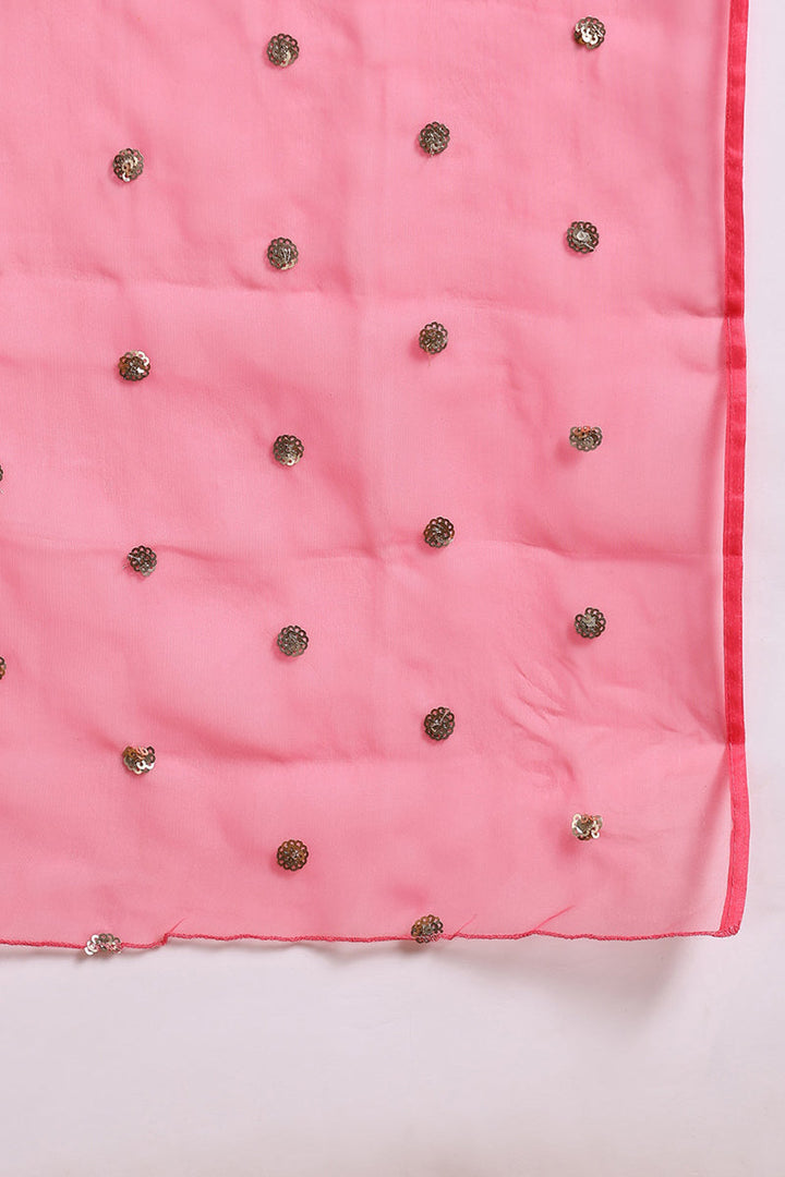 Pink Poly Silk Solid Yoke Design Kurta Trousers With Dupatta | SHOBITAM