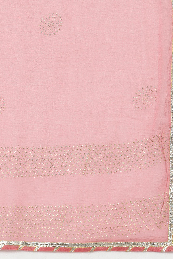 Pink Poly Silk Solid Solid Kurta Trousers With Dupatta | SHOBITAM