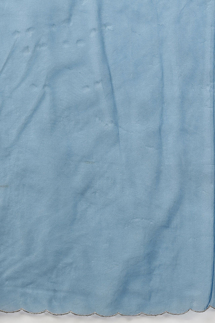 Grey Silk Blend Embroidered Kurta  | SHOBITAM