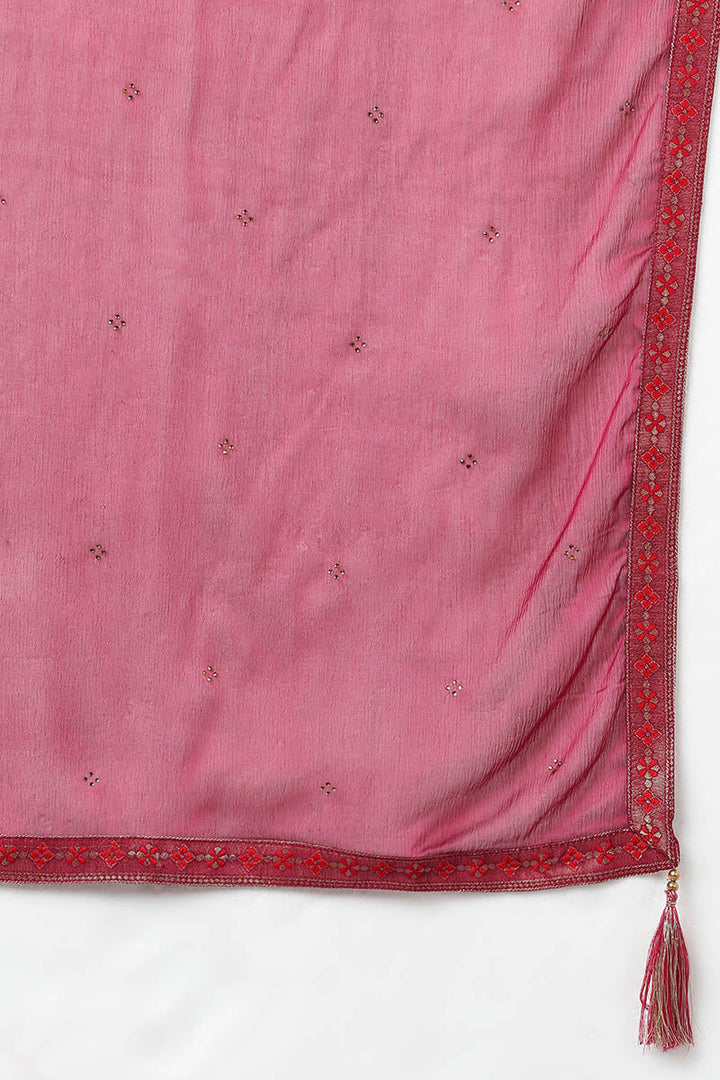 Burgundy Viscose Rayon Solid Straight Kurta Trousers With Dupatta | SHOBITAM
