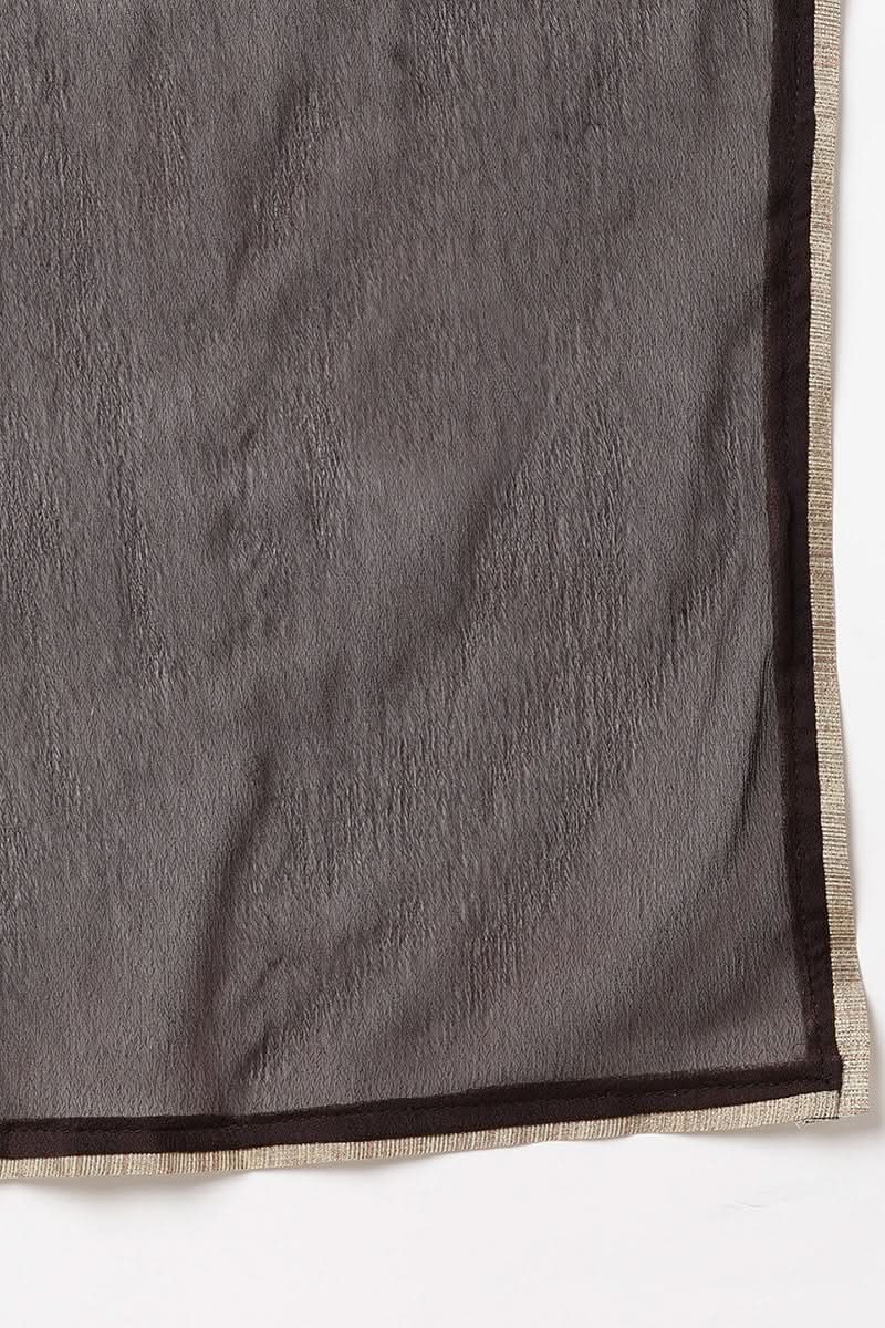 Silk Blend Black Embroidered Straight Kurta Pant With Dupatta  | SHOBITAM