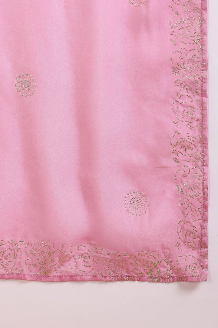 Lavender Silk Blend Straight Kurta Pant With Dupatta | SHOBITAM