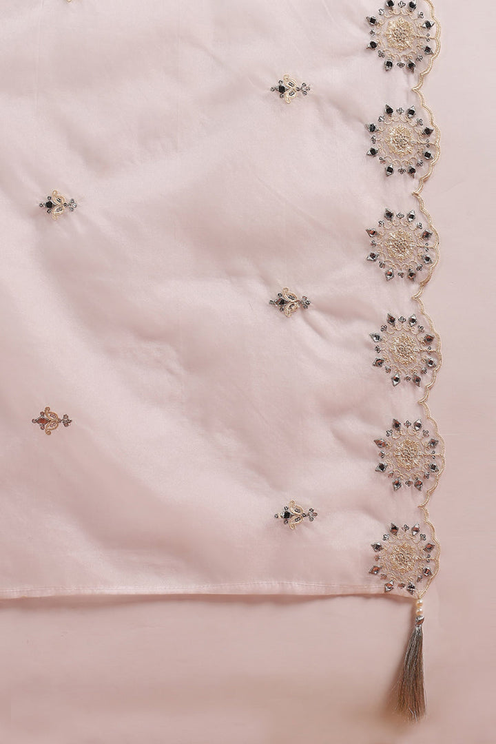 Yellow Silk Blend Solid Embroidered Flared Suit Set | SHOBITAM