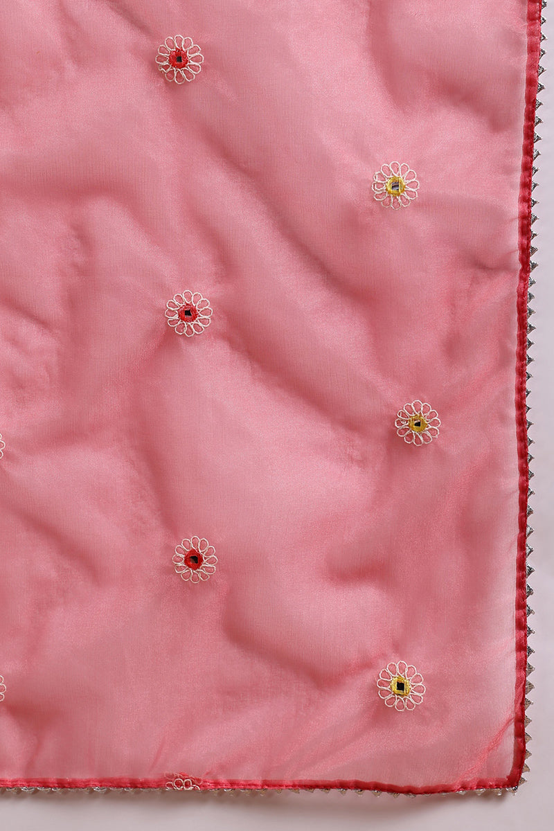Pink Silk Blend Solid Yoke Design Anarkali Suit Set | SHOBITAM