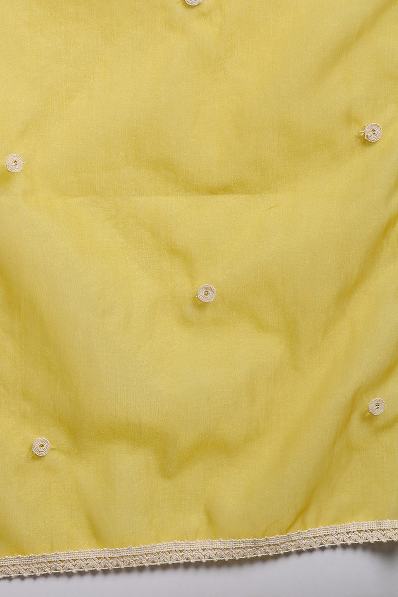 Yellow Silk Blend Solid Embroidered Anarkali Suit Set | SHOBITAM
