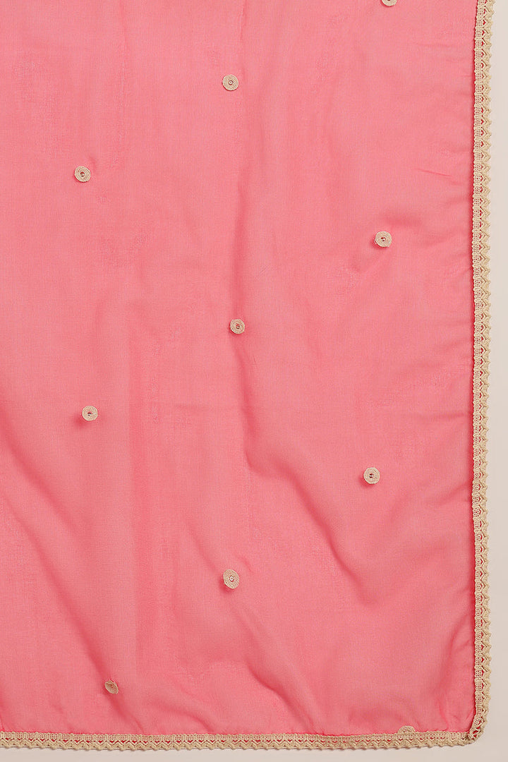Pink Silk Blend Solid Embroidered Anarkali Suit Set | SHOBITAM
