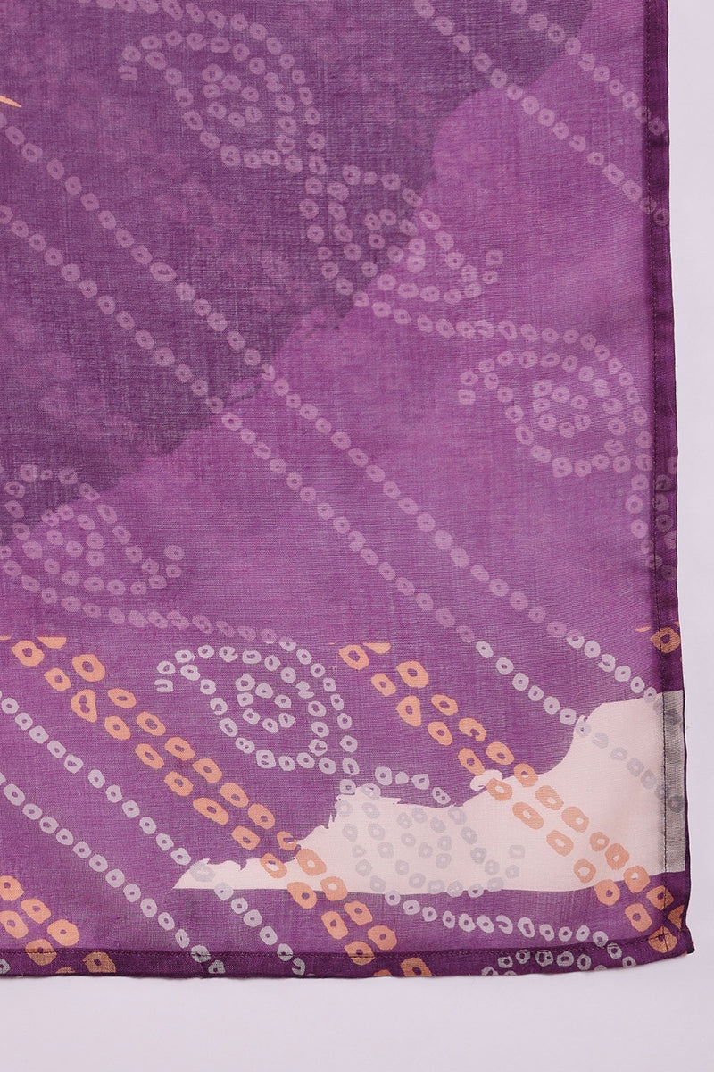 Purple Rayon Blend Floral Printed Straight Trouser Bottom Suit Set | SHOBITAM
