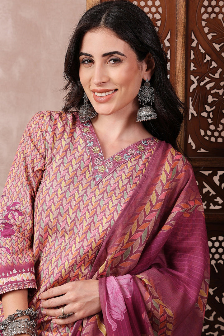 Multi Color Rayon Blend Floral Printed Straight Trouser Bottom Suit Set | SHOBITAM