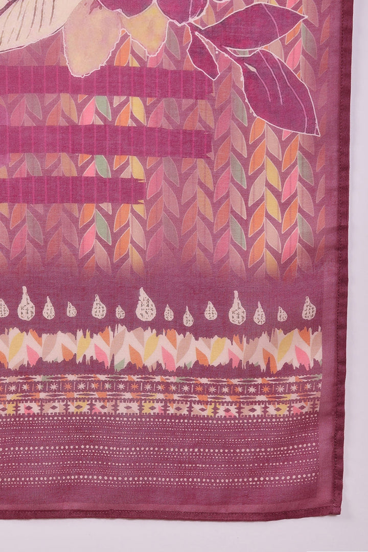 Multi Color Rayon Blend Floral Printed Straight Trouser Bottom Suit Set | SHOBITAM
