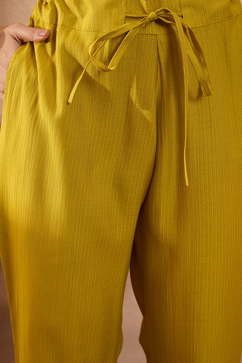 Yellow Polyester Floral Straight Kurta Trousers With Dupatta  | SHOBITAM