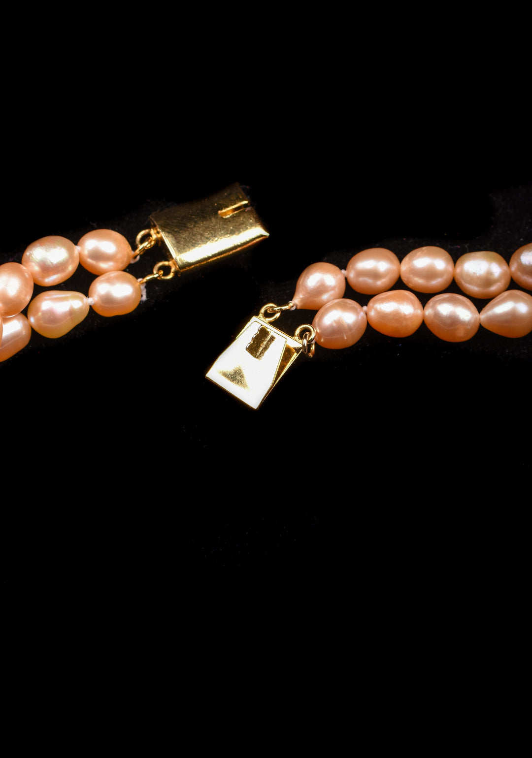 Two Strand Freshwater Oval Shaped Pink Necklace Set