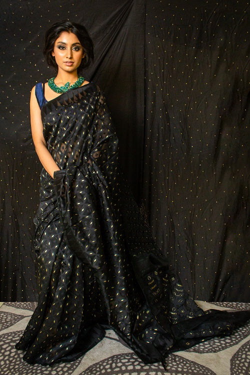 Kyra - Cotton Jamdani Saree | SHOBITAM