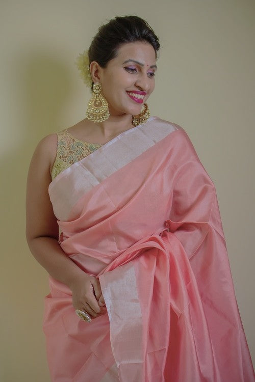 Flamingo Love - PREORDER Pink Handwoven Uppada Silk | SILK MARK CERTIFIED | SHOBITAM