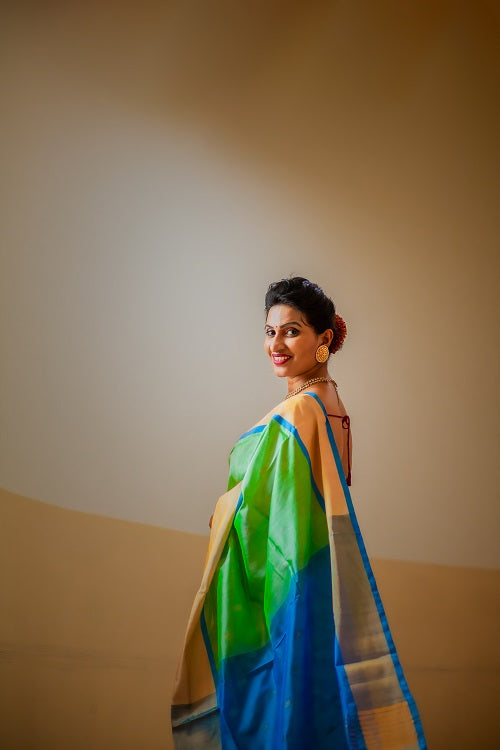 RagaSudha - Handwoven Uppada Silk Saree | SILK MARK CERTIFIED | SHOBITAM